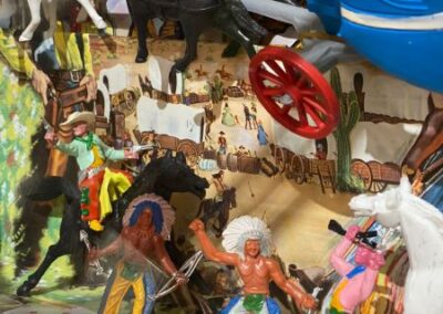 Caravana del Oeste con Indios y Vaqueros - Colección Juguetes museo